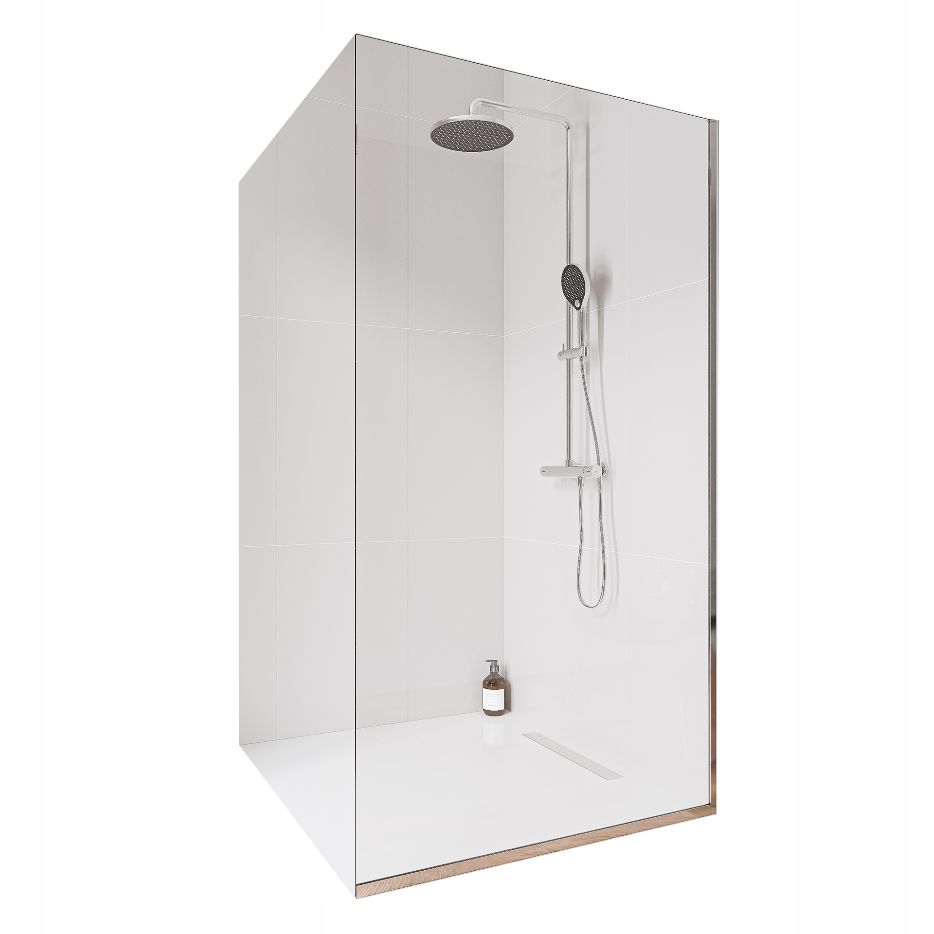 Ścianka prysznicowa 140 kabina Walk-In EX102-2 szkło 10mm profil podłogowy