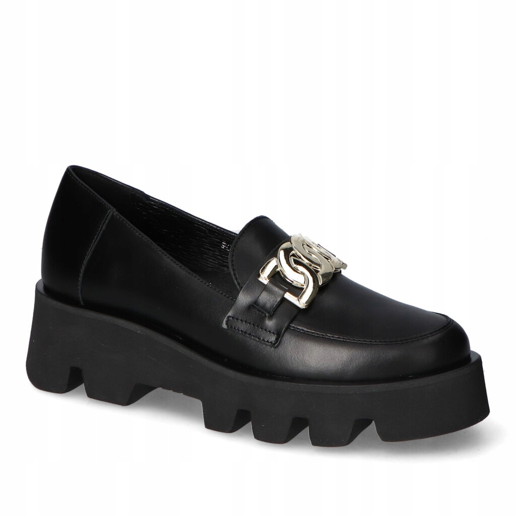 Mokasíny Laura Messi 2601/100 Černé lico Ozdoba 37