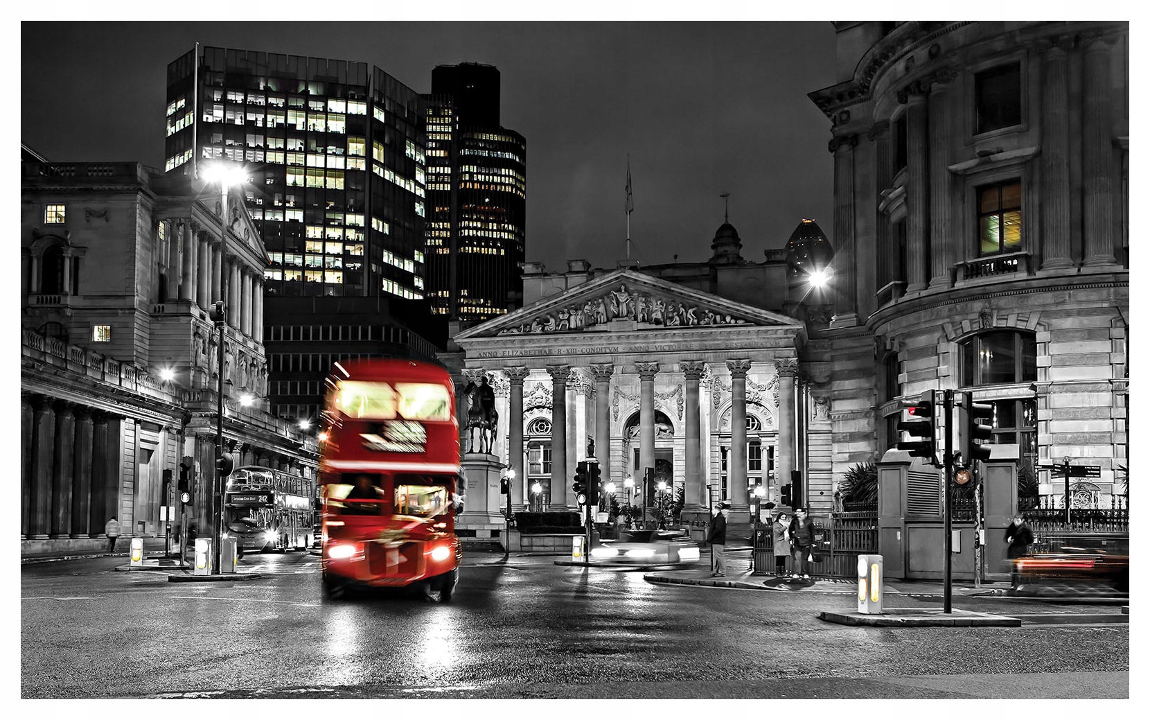 Vliesová fototapeta Červený autobus v noci v Londýně 368x254 lepidlo