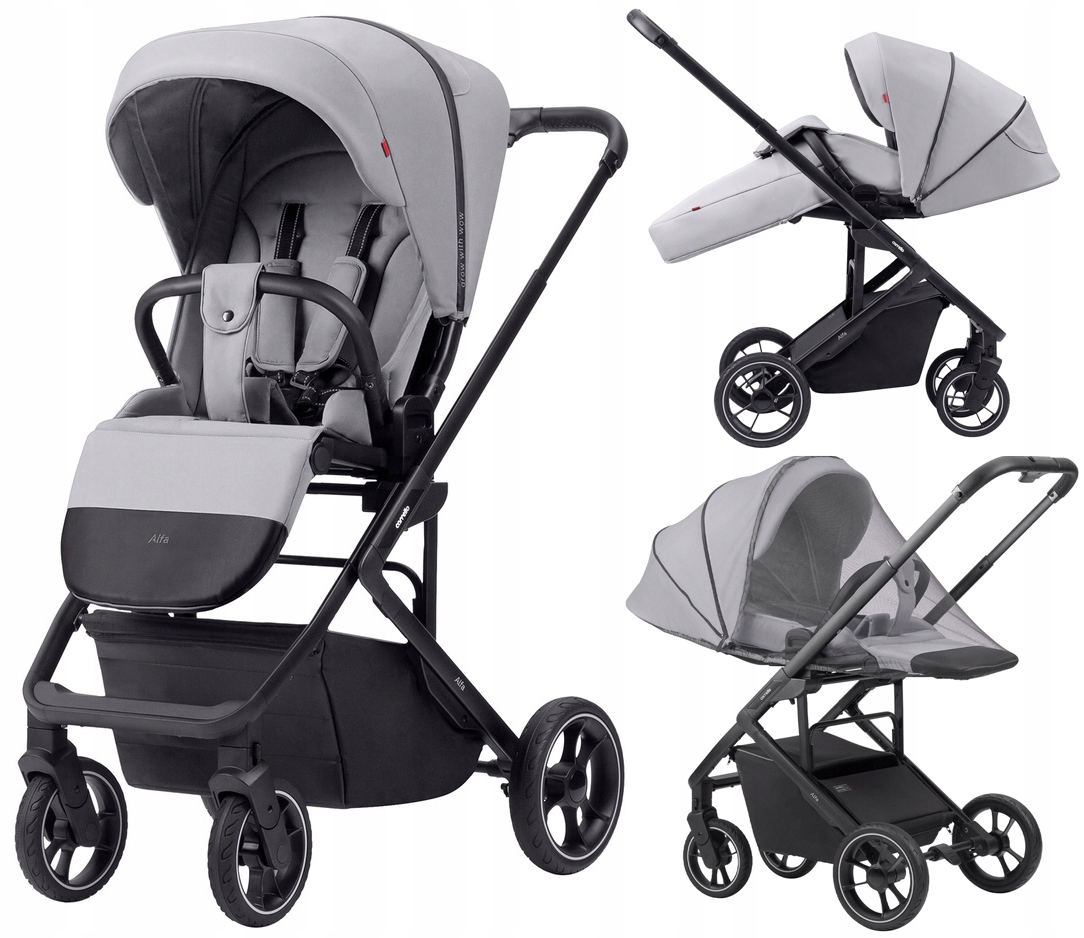 Wózek Spacerowy Carrello Alfa Folia Moskitiera kol. Feather Grey