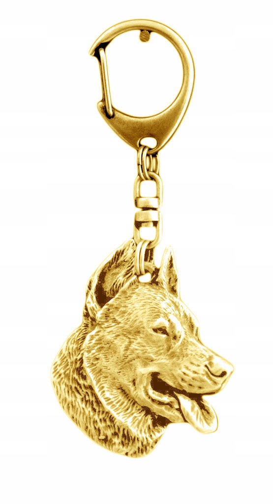 Francouzský ovčák Beauceron pozlacený přívěsek na klíče se psem, přívěsek na klíče
