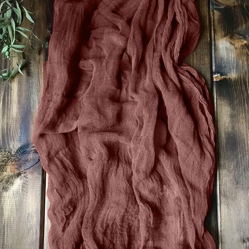 BIEŻNIK BOHO marszczony PUDROWY RÓŻOWY RÓŻ na stół delikatny 90x300 cm Stan opakowania oryginalne