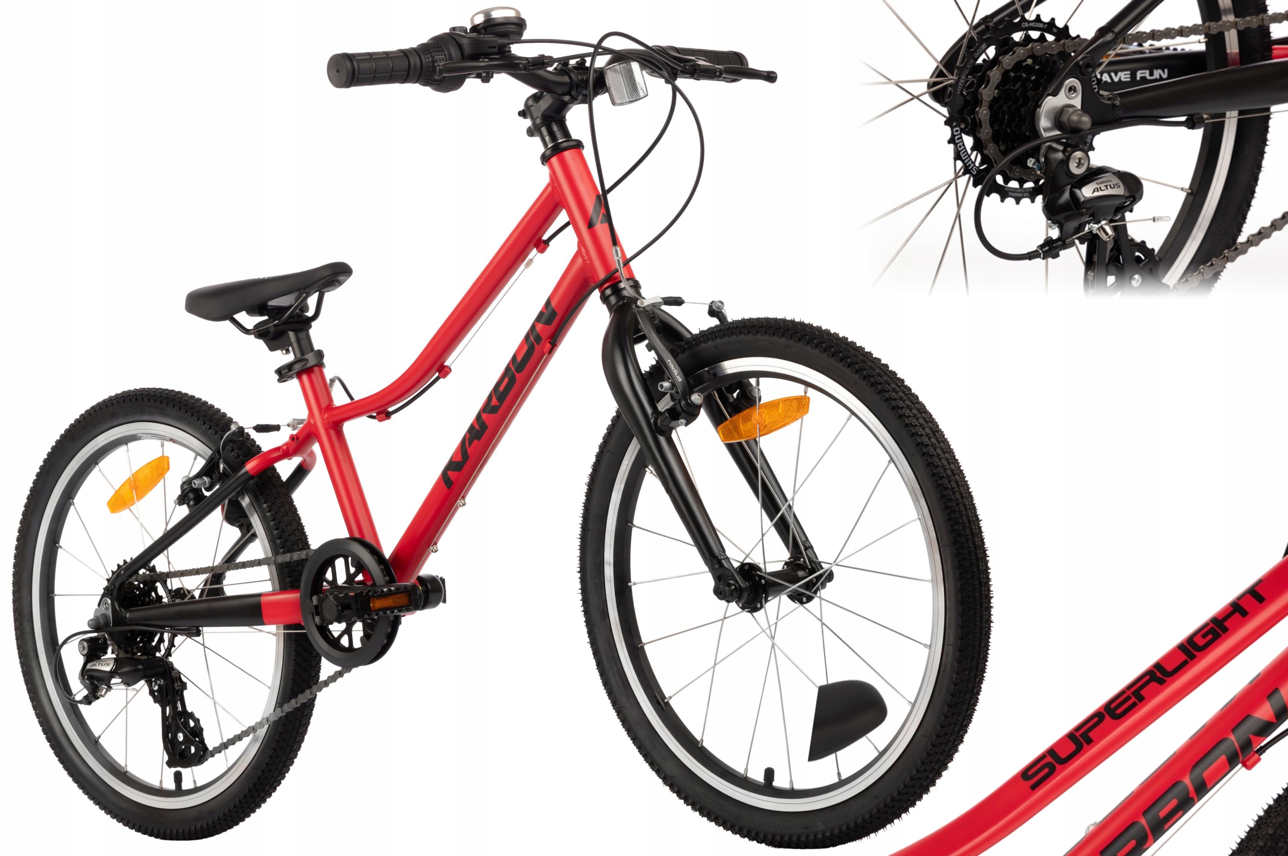 Rower dziecięcy 20" Karbon Superlight czerwony R25 Lekki