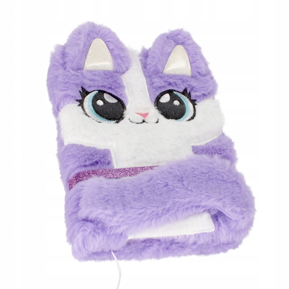 PAMIĘTNIK PLUSZOWY Z KŁÓDKĄ NA KLUCZYK NOTES WŁOCHACZ KOT KOTEK Z KOTKIEM Kod producenta 7931