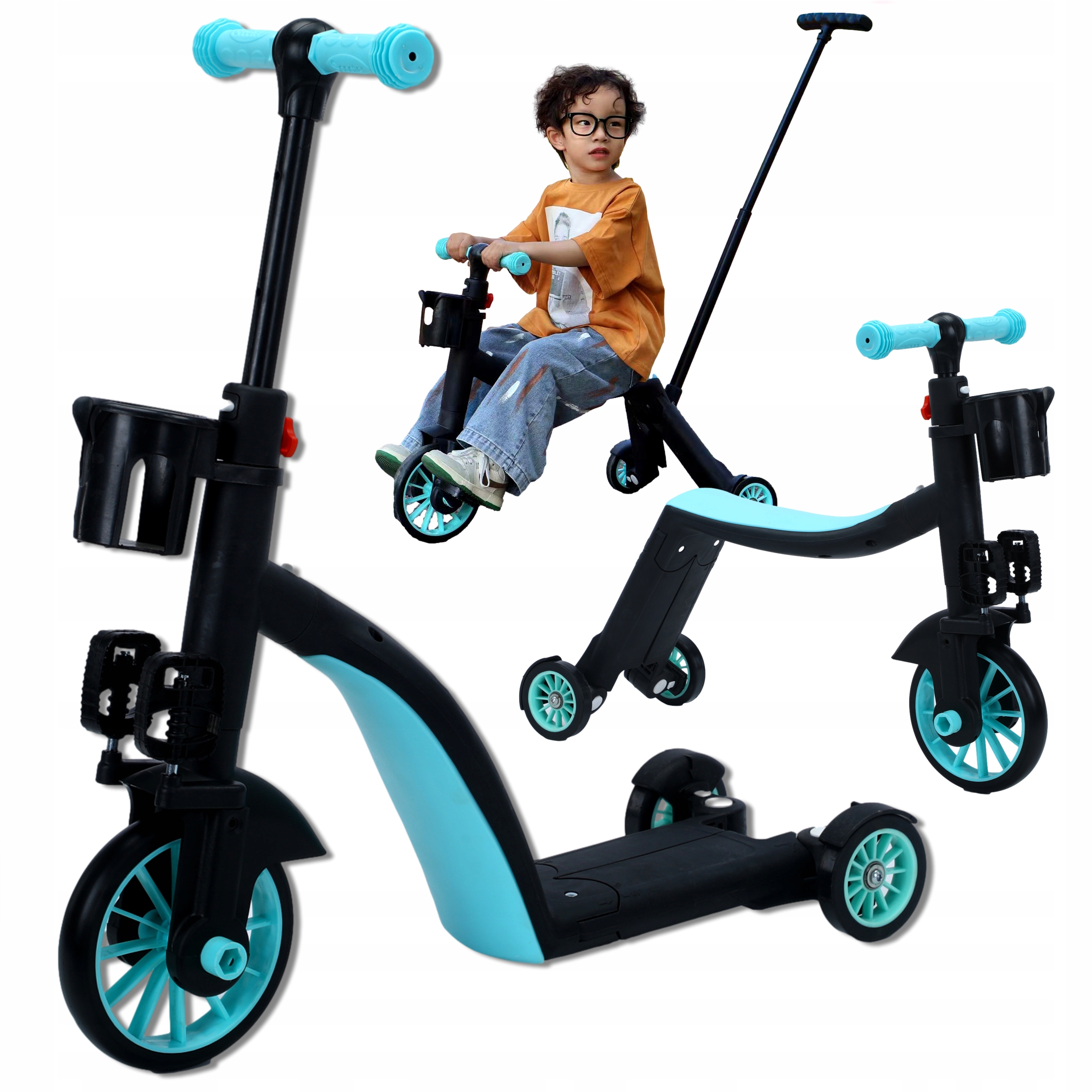 Hulajnoga balansowa Rowerek trójkolowy Biegowy Jeździk Pchacz 8W1 pojazd