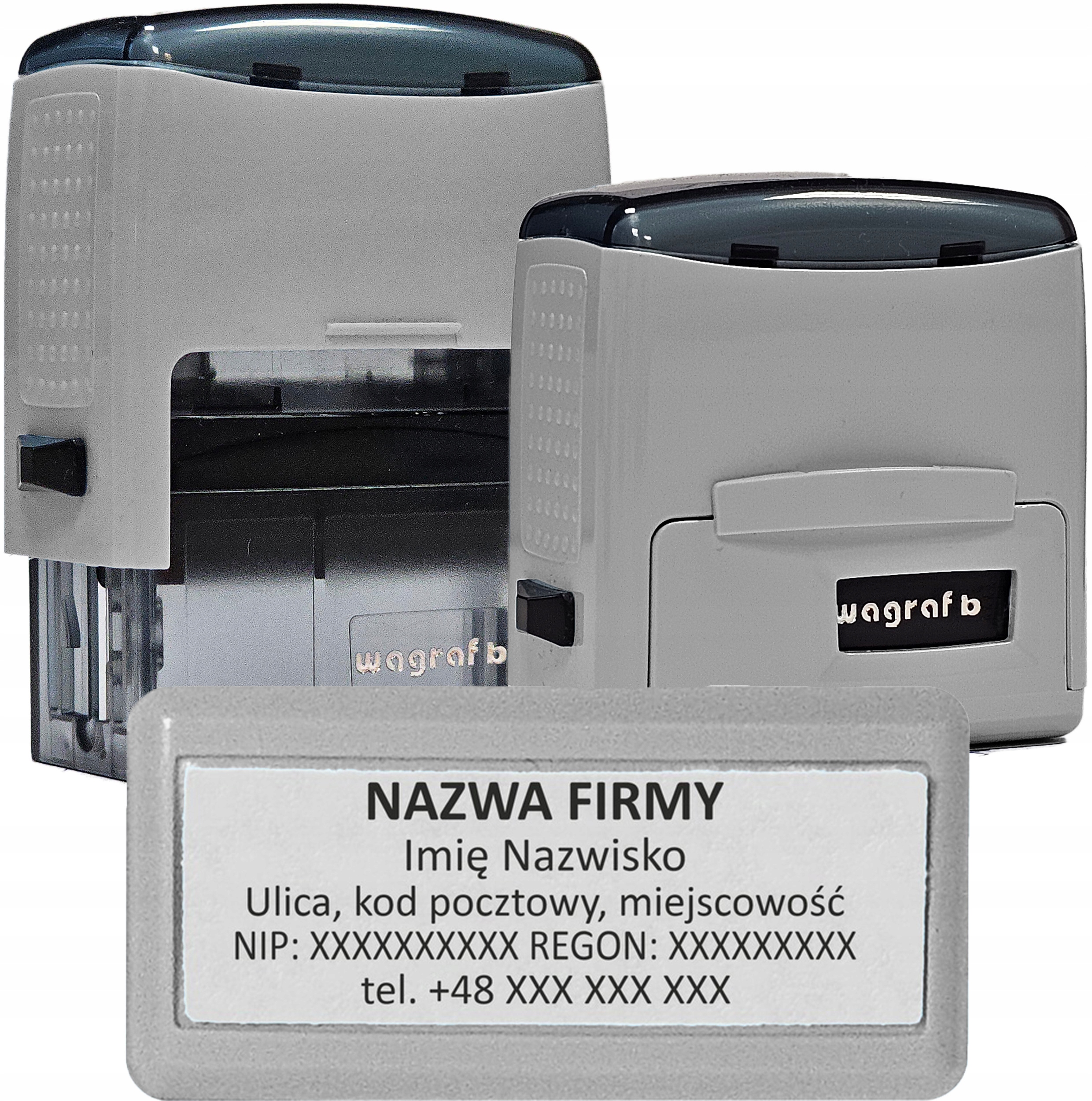 Pieczątka Wagraf B3s do 6 wersów FIRMOWA LEKARSKA IMIENNA BIUROWA - kolory