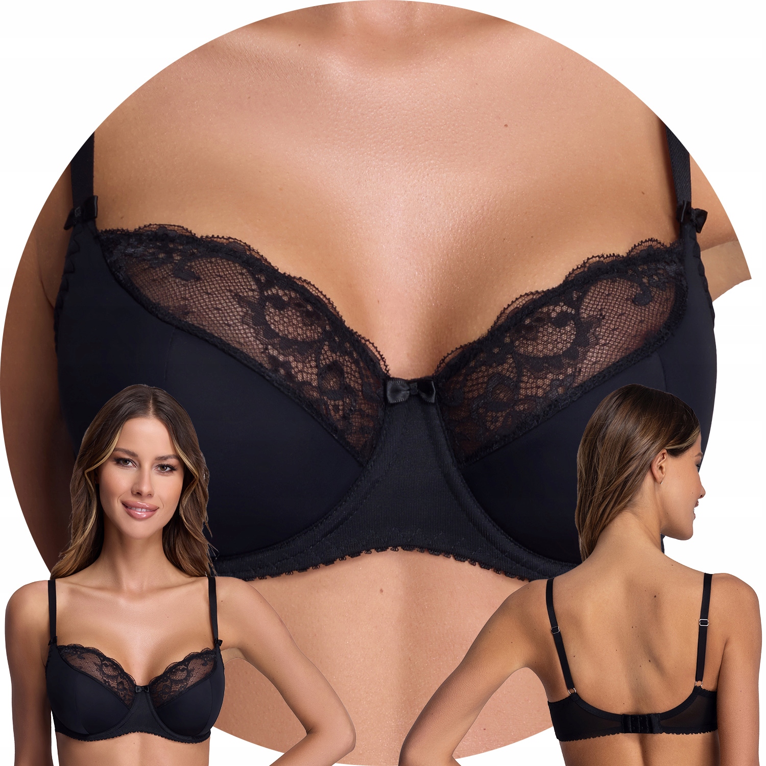 Ava 2110 Azalea Maxi černá Polovyztužená podprsenka 90G Semi Soft