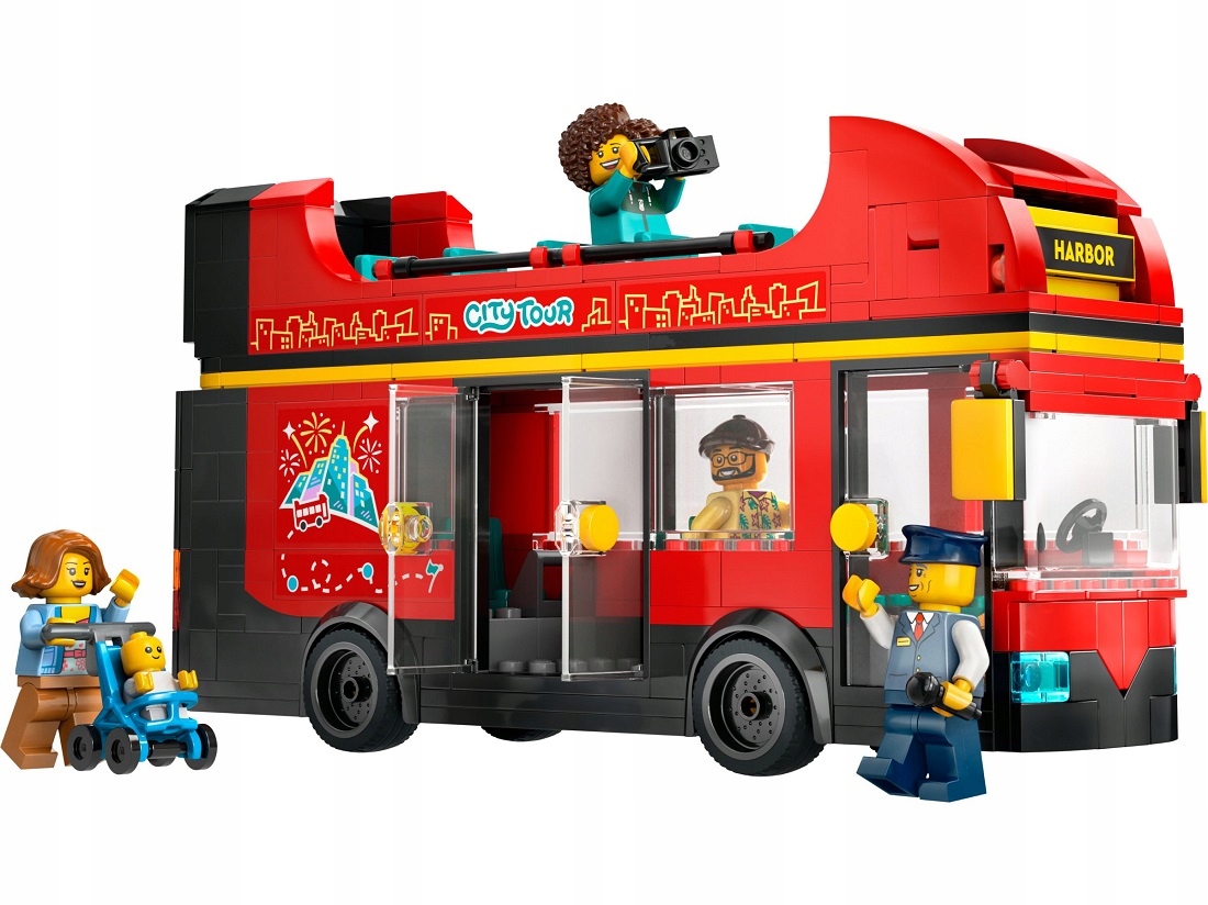 384 ele stavebnice Lego City Červený Patrový Autobus 60407