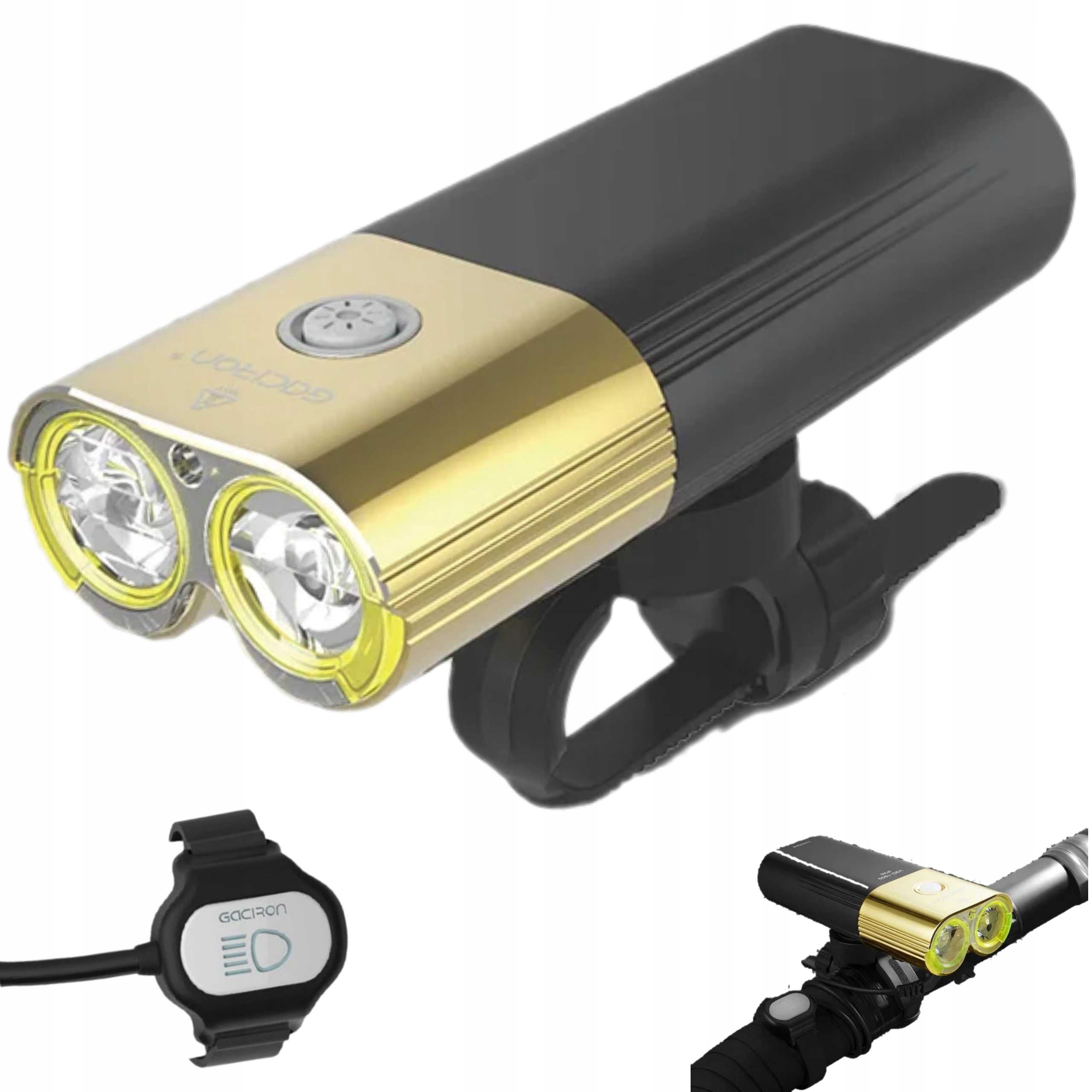 Přední Cyklistická Lampa Usb Gaciron V9D 1800LM 6700 mAh Powerbanka