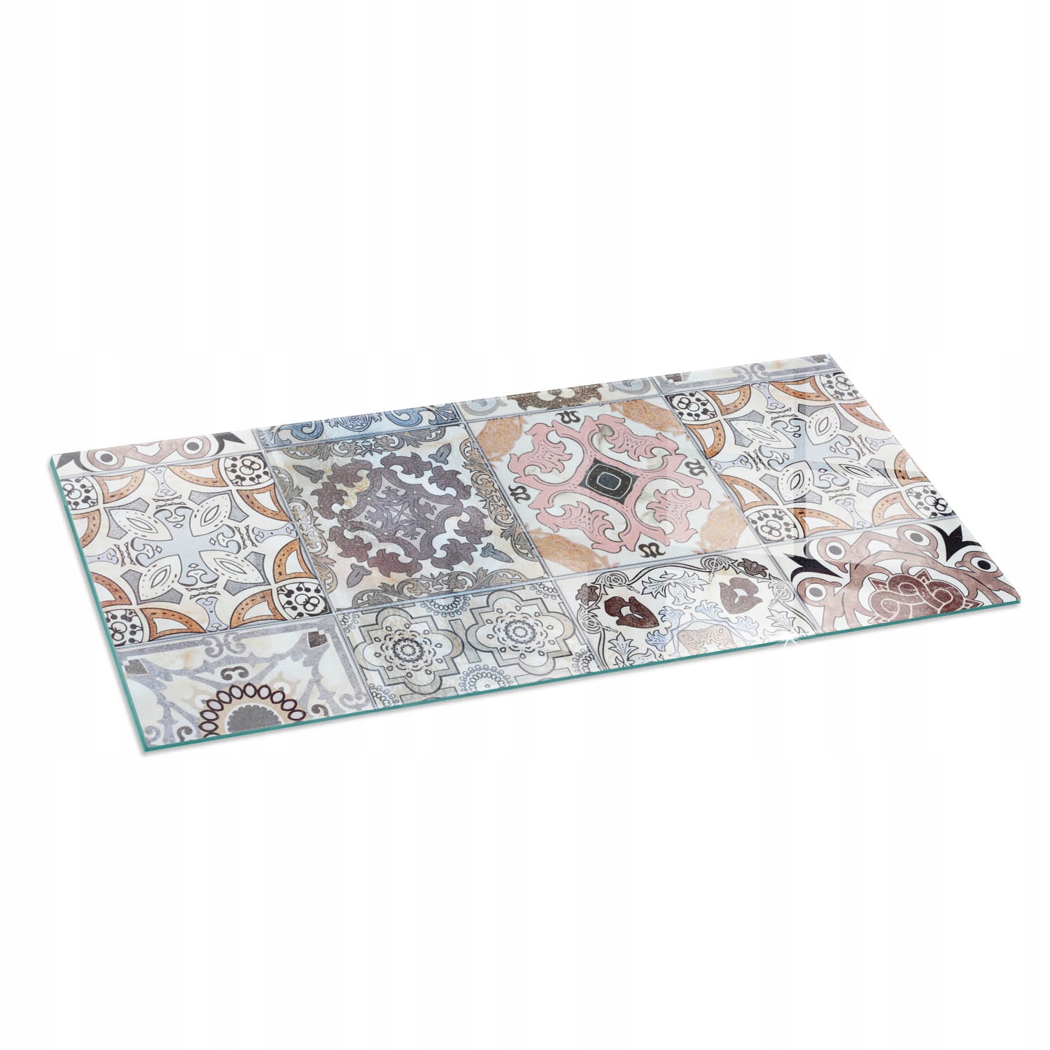 Sklenená žiaruvzdorná doska pod krb Mozaikové vzory v dlaždiciach 125 x 50 cm