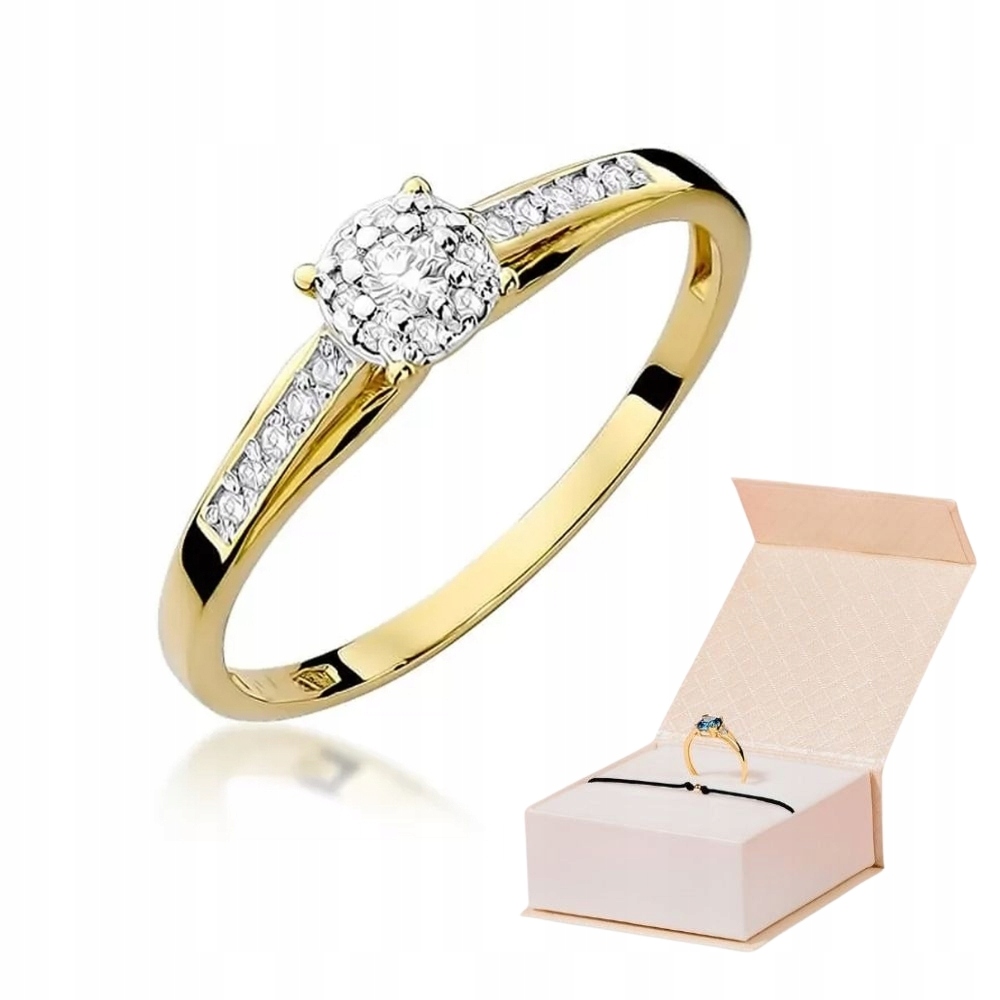 Zlatý Prstýnek 585 S Diamanty Gravírování Bonus Zlatý Náramek