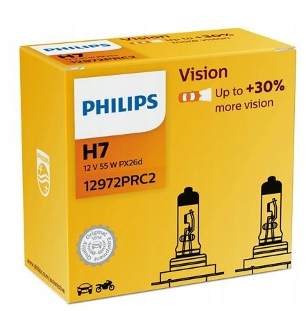 

Żarówki Philips H7 55W 12V Vision+30% PX26d 2 szt