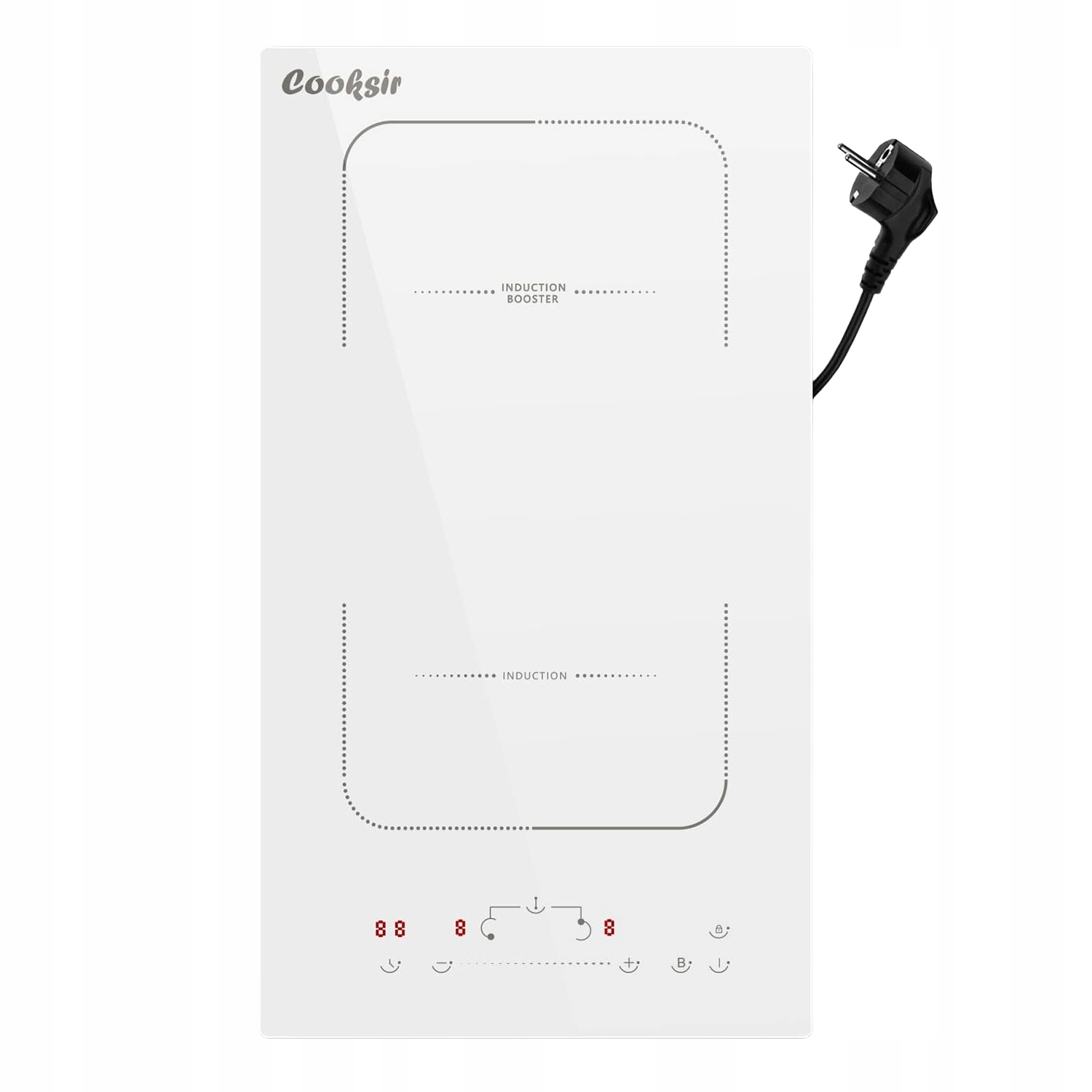 Cooksir Indukčná doska 2 polia biela 29 cm 3500 W 230 V s konektorom