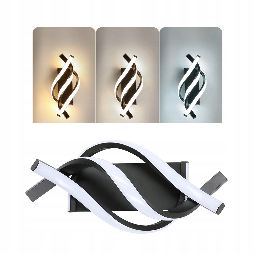 Moderní interiérové Led nástěnné svítidlo 22W 2500 LM, předsíň, obývací pokoj, černé