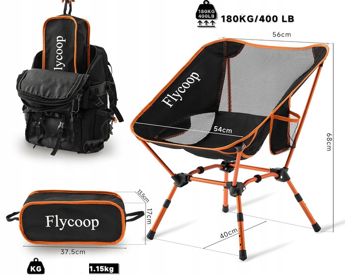 Krzesło Turystyczne Campingowe Składane Lekkie Wędkarskie Alu 150kg