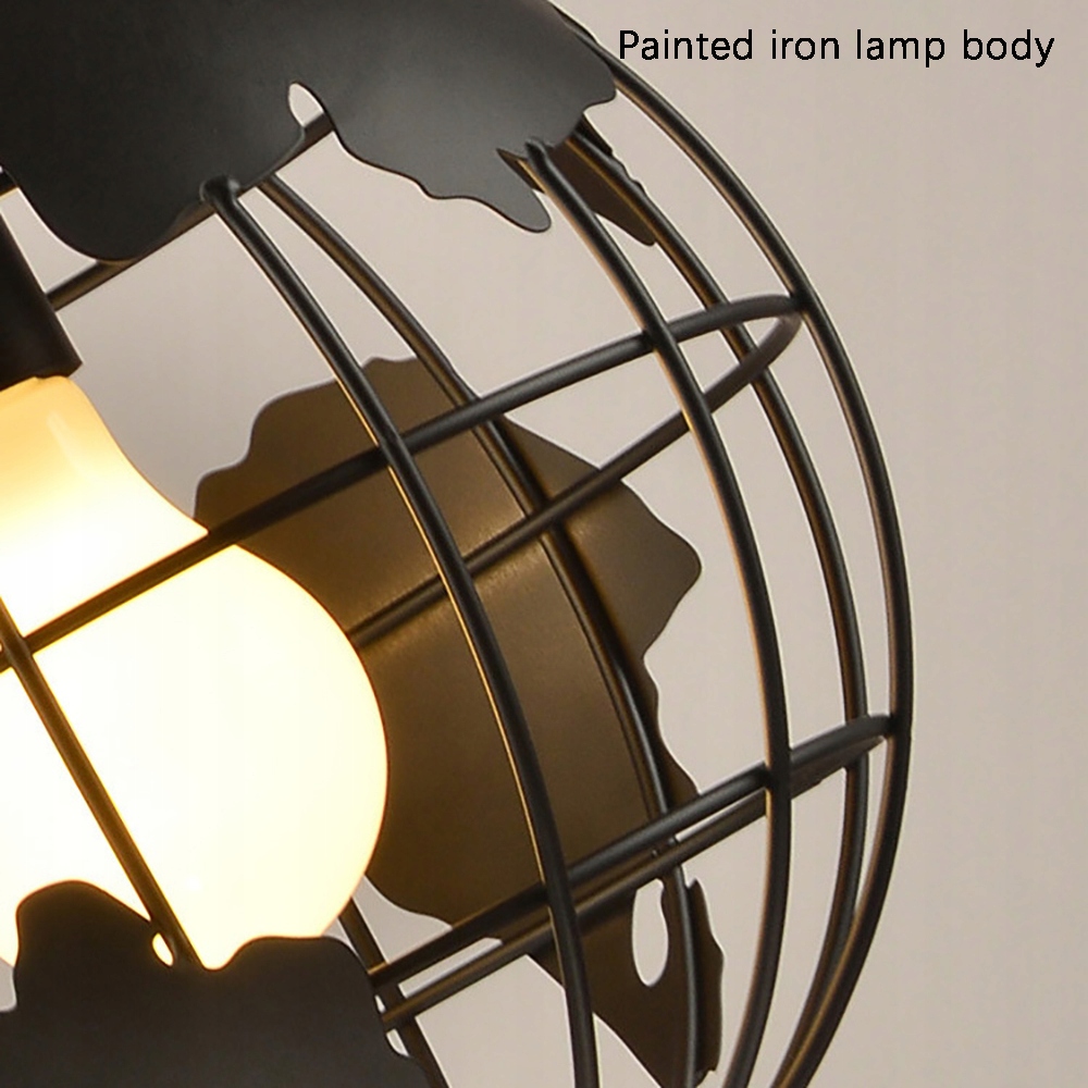 czarna Lampa Wisząca Żyrandol salon Kula Loft E27 Liczba punktów światła 1