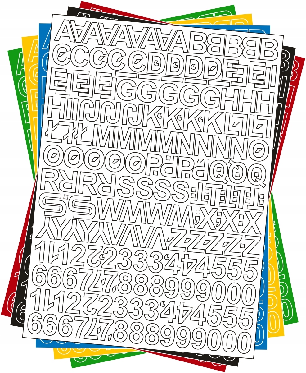 Litery i cyfry samoprzylepne białe 2,5cm 250 znak. Kod producenta LIT.CYF.k10.25