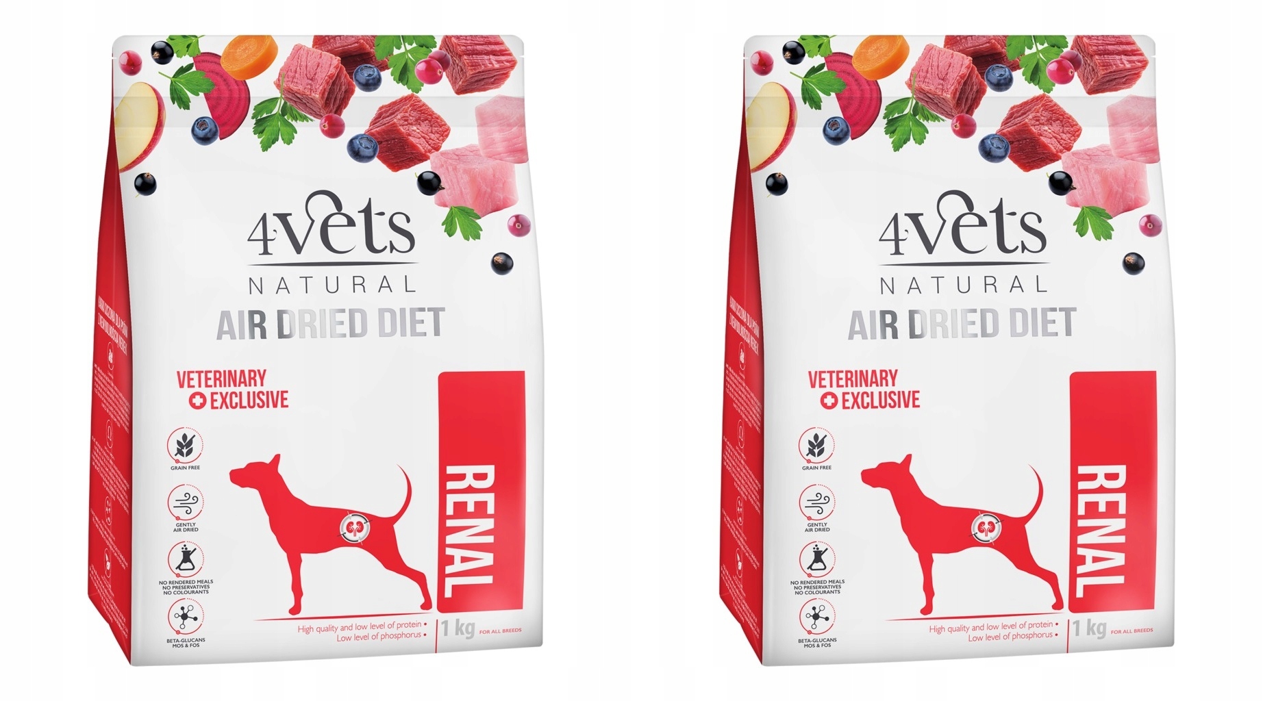 Levně 4Vets Natural Dog Renal 2 x 1 kg