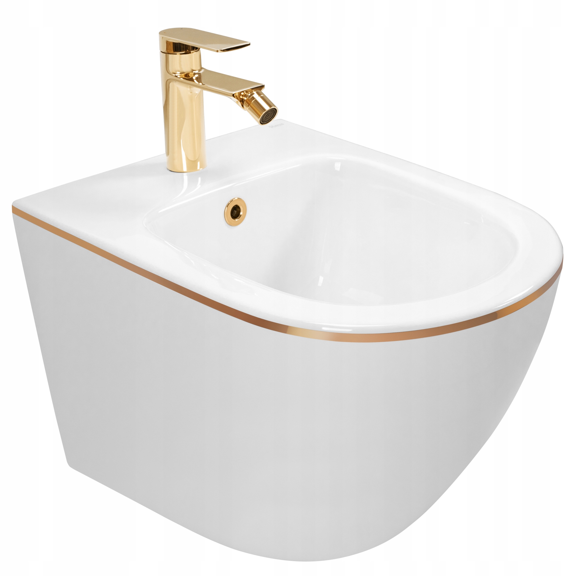 Rea Bidet Carlo Mini Biely So Zlatým Lemom
