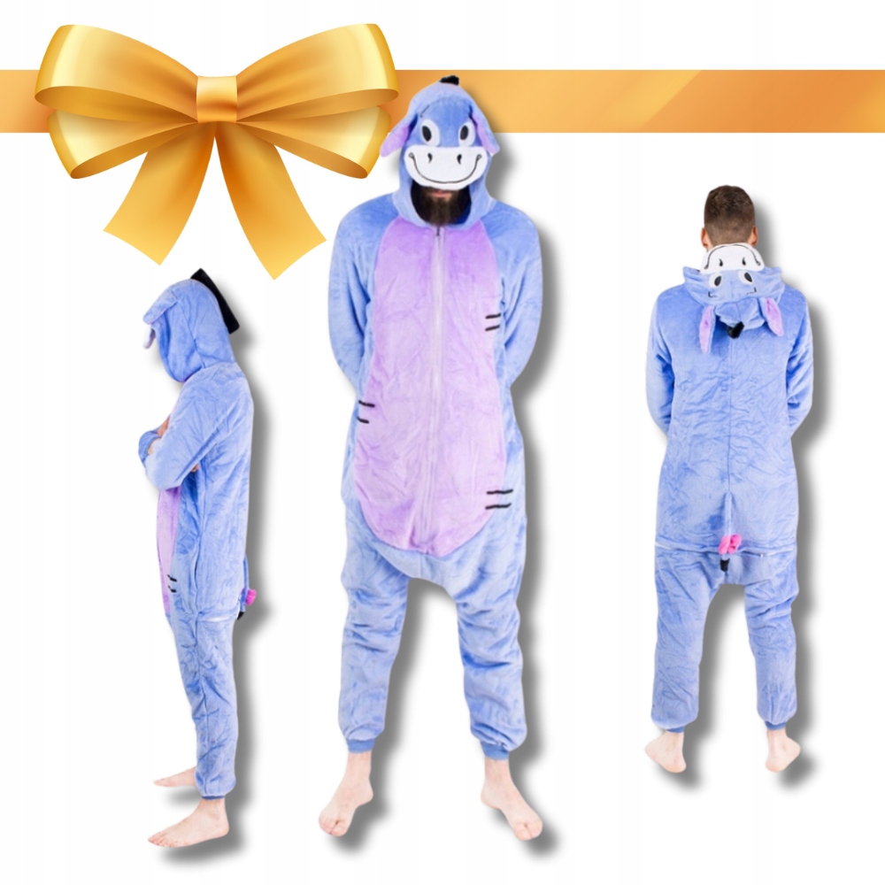 měkké pánské Teplé Pyžamo teplákovka kostým Oslík XL