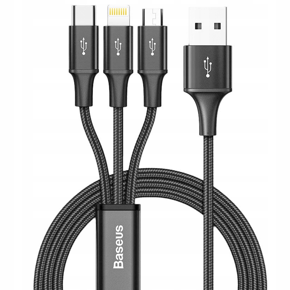 

Baseus Kabel 3w1 Do Iphone Usb-c Micro Usb 3.5A