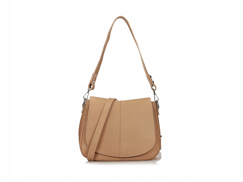Dámská kožená kabelka crossbody, malá, přes rameno, béžová C188