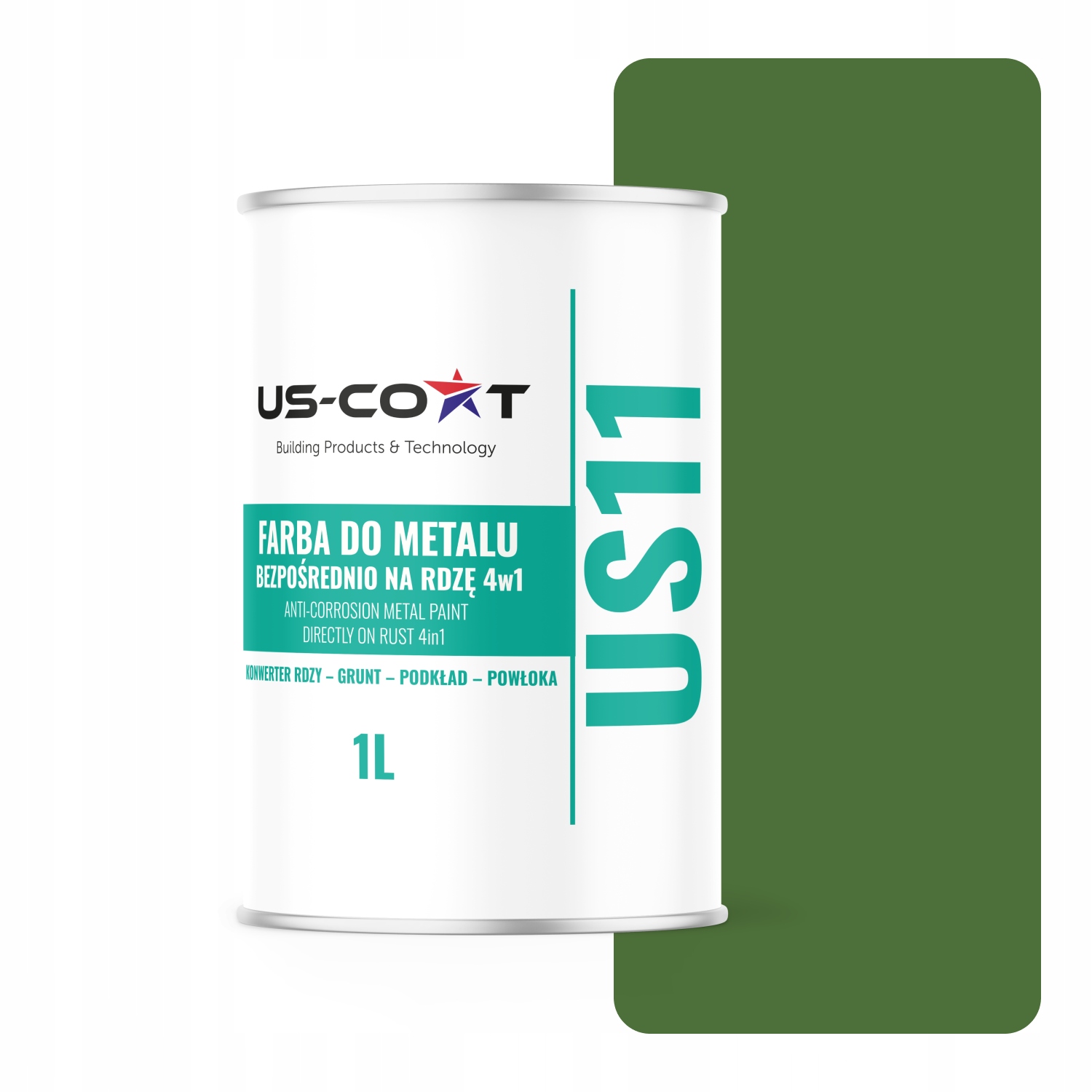 Barva Na Kov Proti Rezi A Pozinkovanému Pozink 4v1 Trávově Zelená RAL6010 Matná 1L