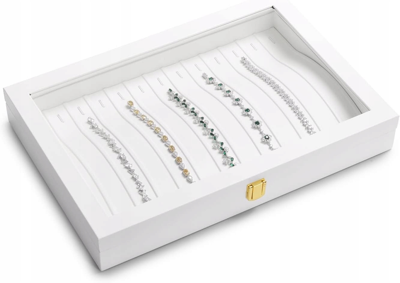 Bílá Šperkovnice Na Bižuterii na řetízky a Náramky organizér 35x24 cm