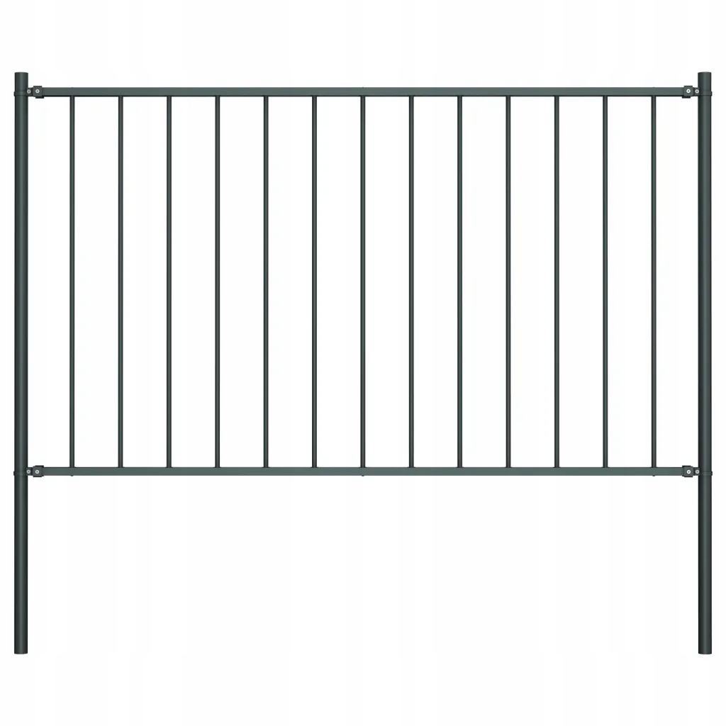 Plotový panel se sloupky, Ocel lakovaná práškovou barvou, antracitová barva, 170x12