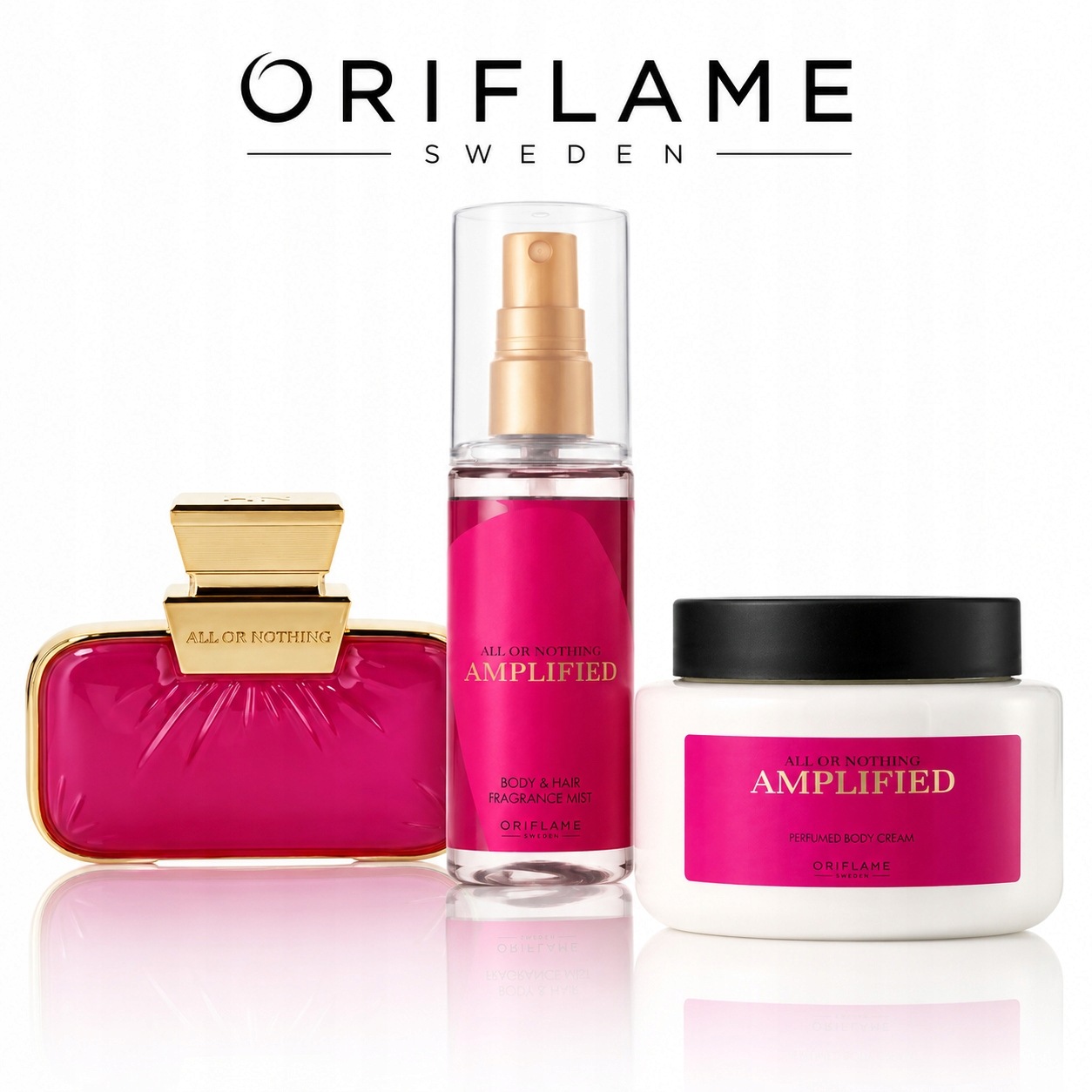 Oriflame Sada 3v1 Parfém All or Nothing Amplified, mlha, balzám