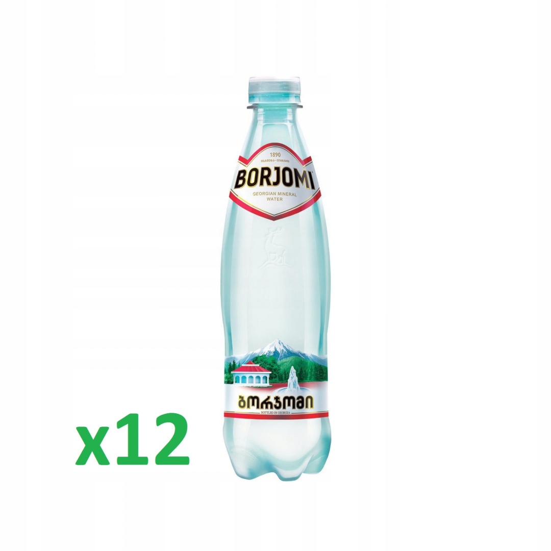 Voda Borjomi vysoce mineralizovaná 500 ml 0,5 l Svařovací 12 Lahví