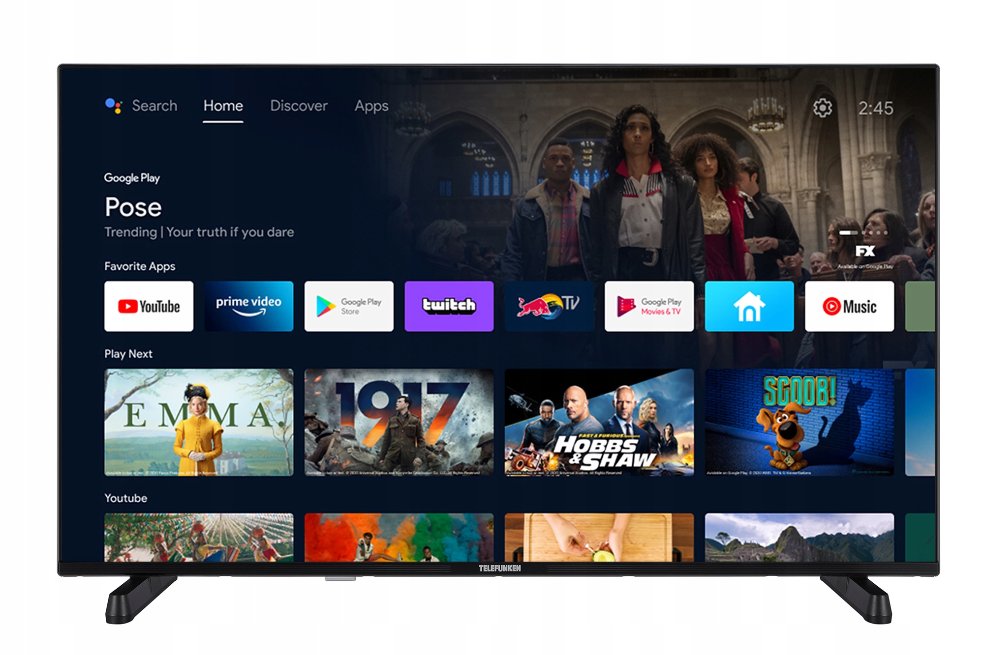 Telewizor Telefunken 43UAG8030 43" Led 4K Uhd AndroidTV Bluetooth