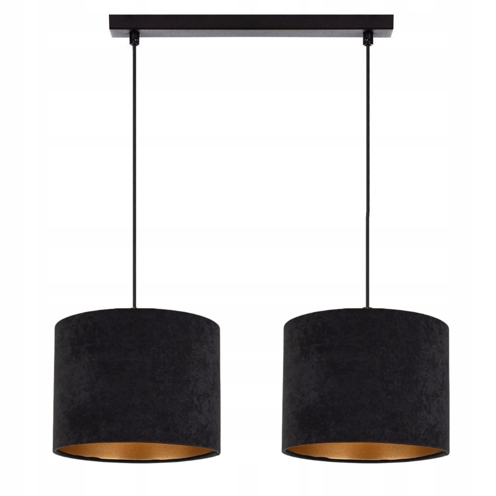 Klasická Závěsná Lampa Lustr Stínidlo Velur Gold