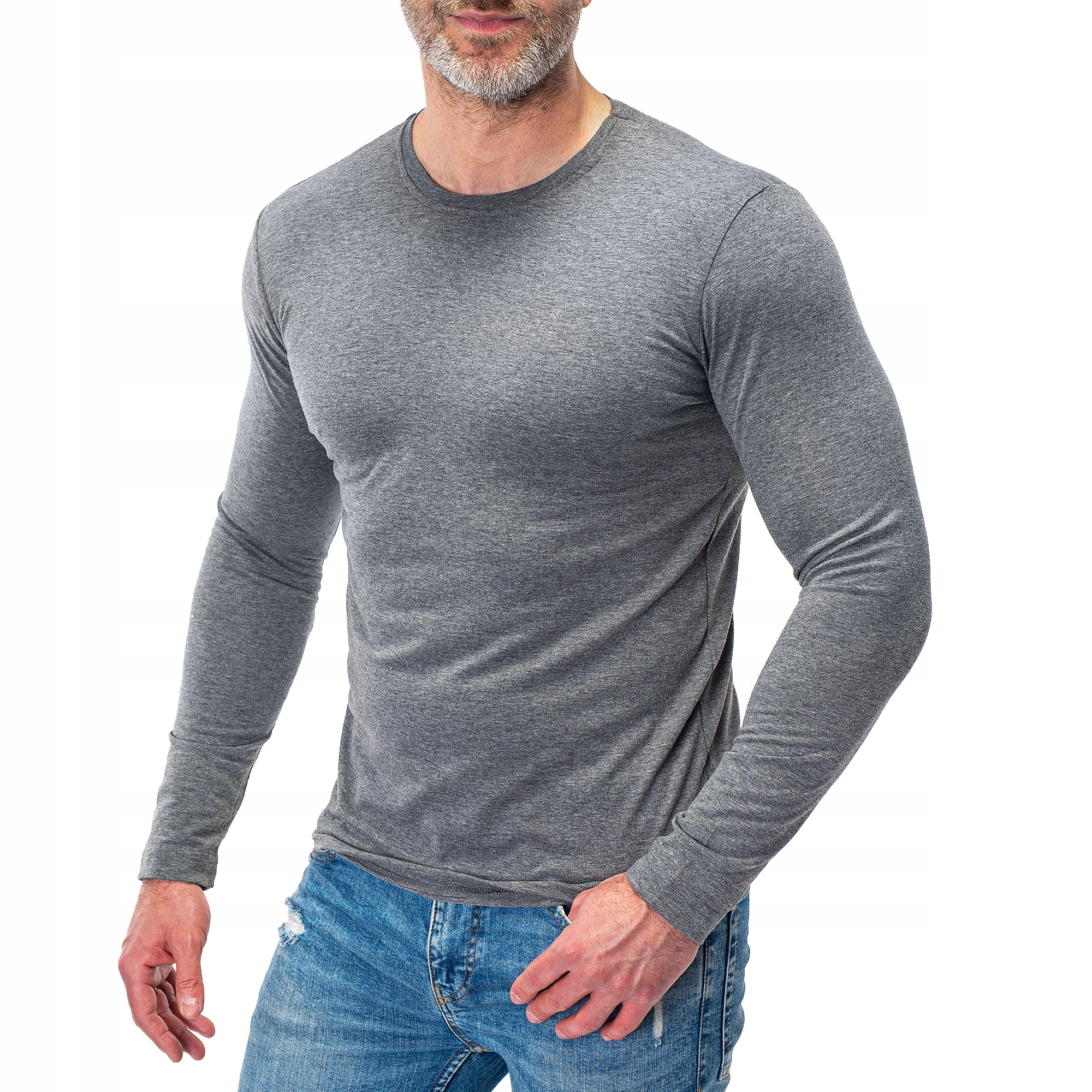 CX01 roz. XXL MĘSKA BLUZKA LONGSLEEVE DŁUGI RĘKAW Wzór dominujący bez wzoru