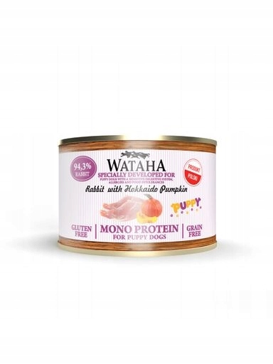4xWATAHA Puppy Mono vlhké krmivo králík s jablkem a dýní 185 g pro štěňata