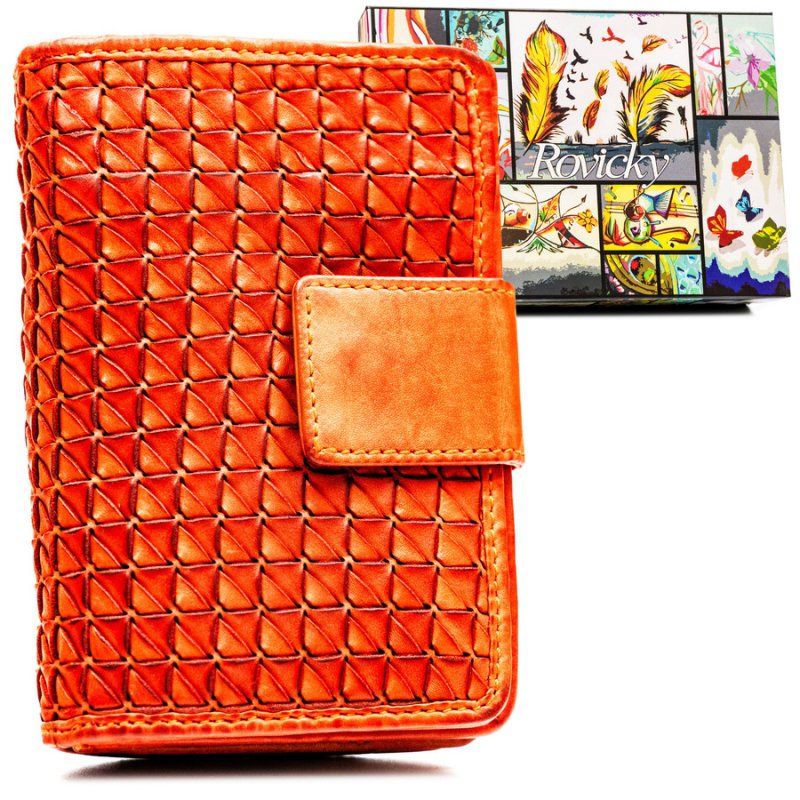 Dámská lisovaná peněženka s prostornou přírodní kůží Rfid Rovicky