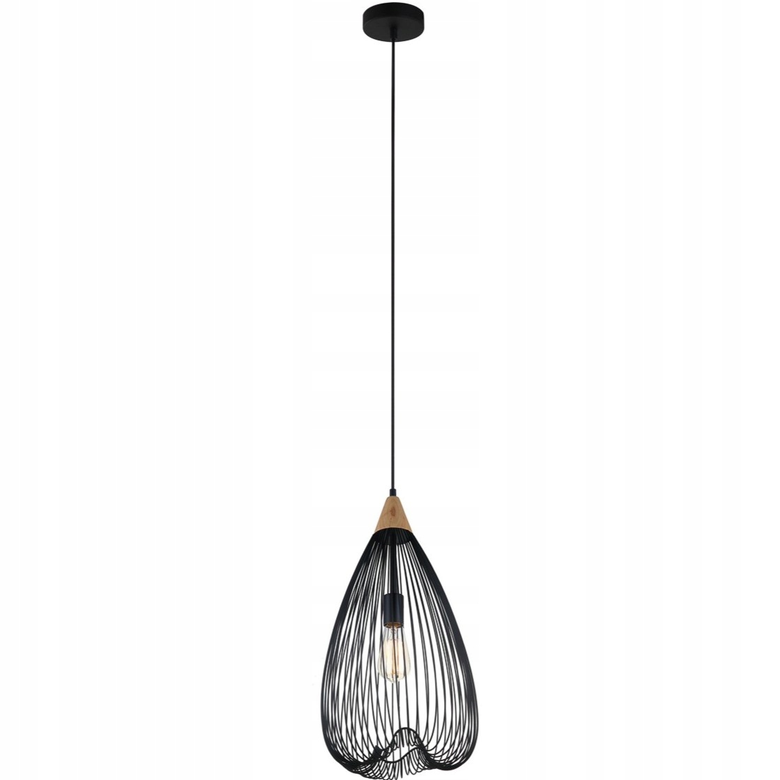 Čierna závesná stropná lampa do kuchyne, jedálne, nad stôl, na ostrovček Nuka