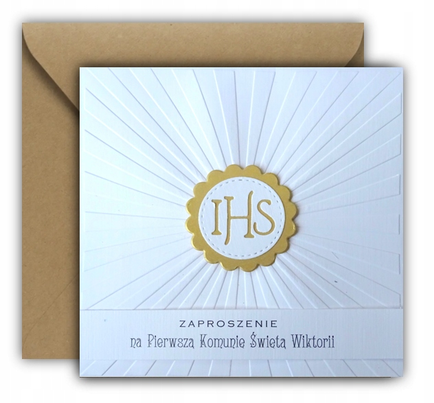 2. Zaproszenia na Pierwszą Komunię kraft eko IHS