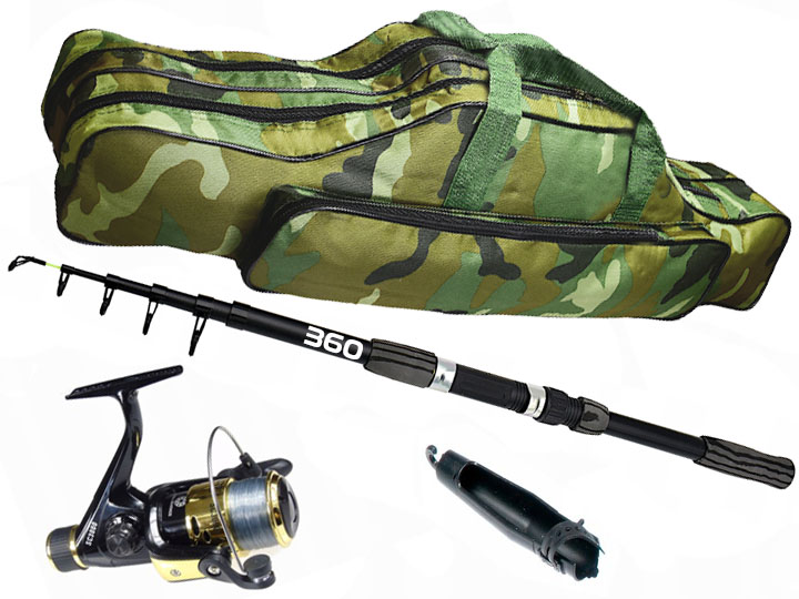 Sada teleskopických prutů Tm 360 cm naviják s vlascem a Pouzdrem