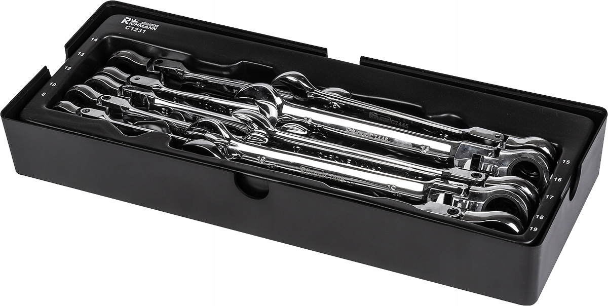 WKŁAD 10el. KLUCZE PŁASKO-OCZKOWE ŁAMANE 8-19mm Wyposażenie w zestawie Tak