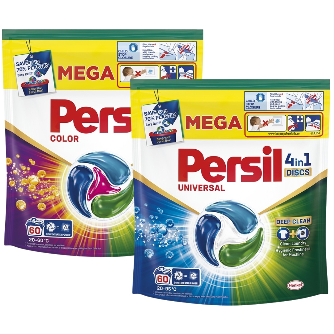 Levně Persil Discs Color Regular Kapsle na praní 4v1 Mix 60 ks x2