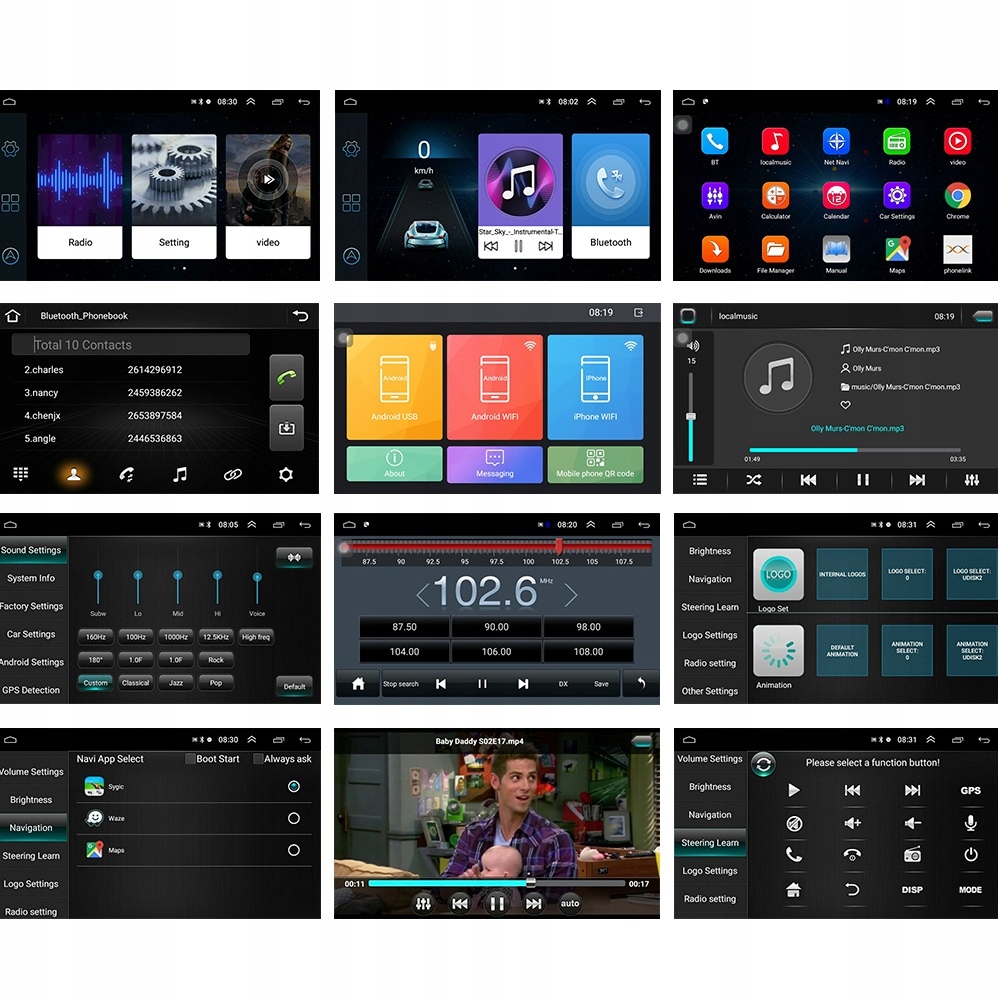 RADIO 2 DIN ANDROID VW GOLF PASSAT SKODA SEAT+KAM Model 2D8