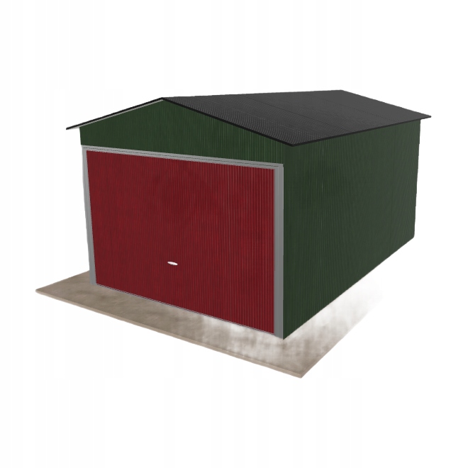 Plechová garáž 3x4.5 m jednopolohová, dvoupolohová, zelená