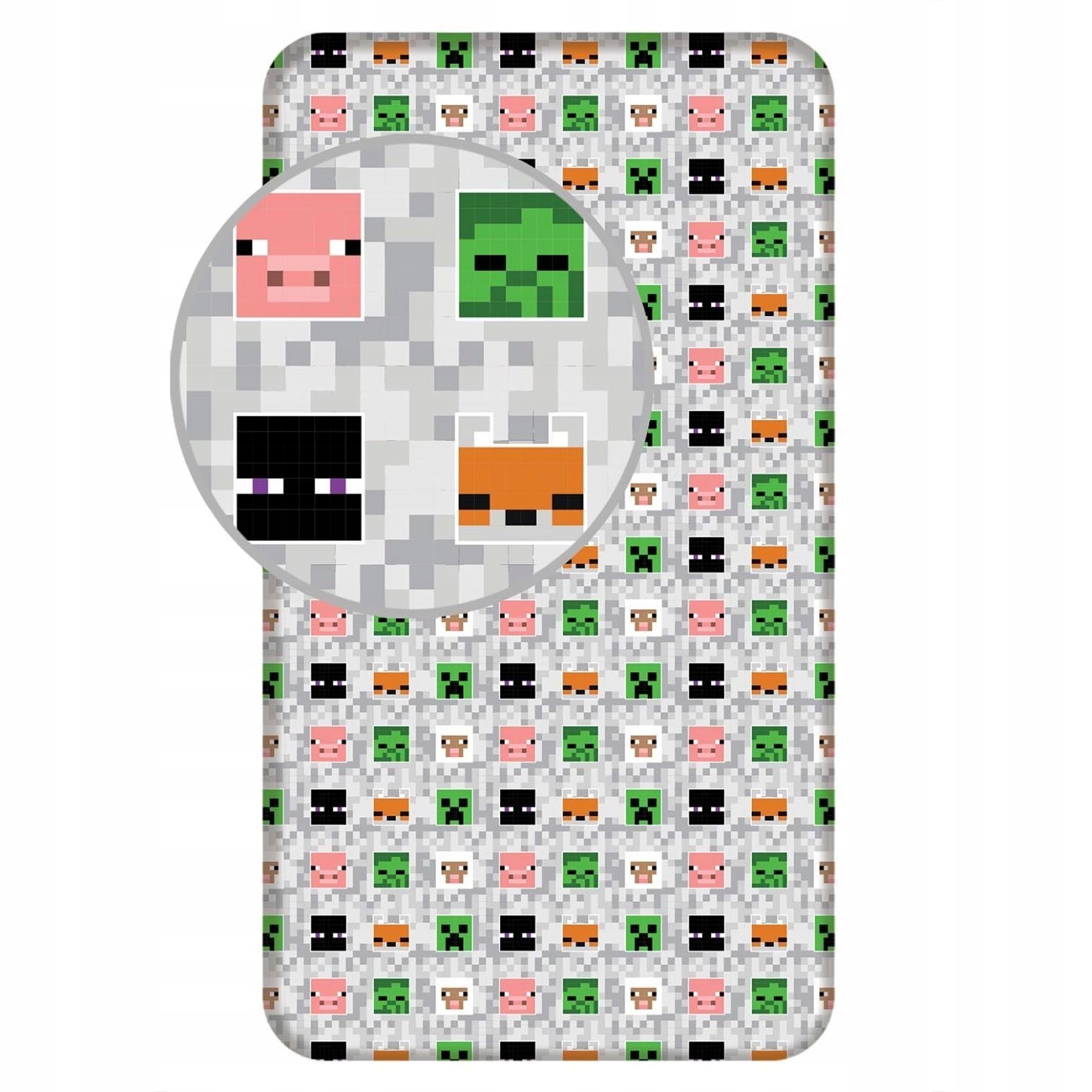 

Prześcieradło bawełna z gumką 90x200 Minecraft