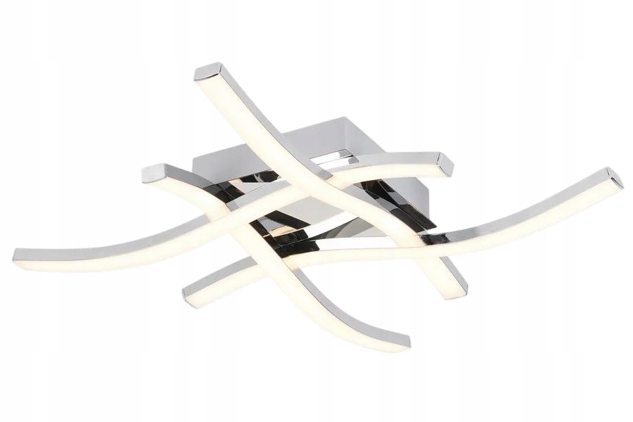 Čtvercový moderní stropní svítidlo v chromu s Led tyčinkami ve tvaru vln Bradox