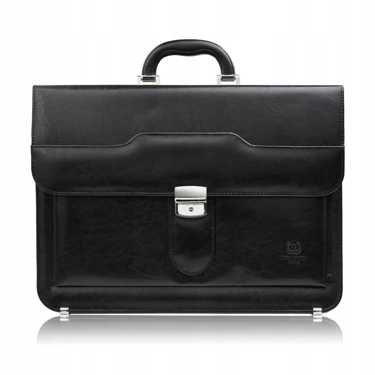 Pánská kožená aktovka do ruky i na rameno elegantní černá Paolo Peruzzi