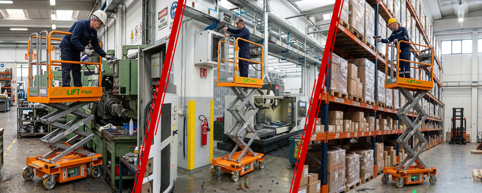 Podnośnik osobowy elektryczny AXOLIFT P300 zwyżka elektryczna podest roboczy ruchomy 4,95 m — 24