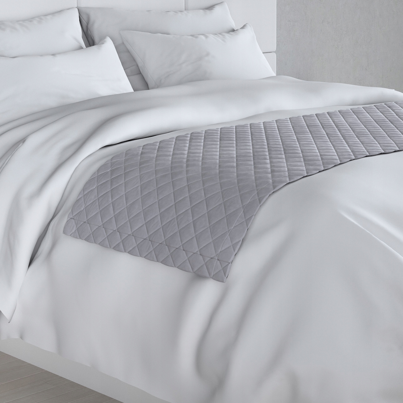 Dekoria Hotelová přehozová deka Velvet 60x200 cm odstíny šedé