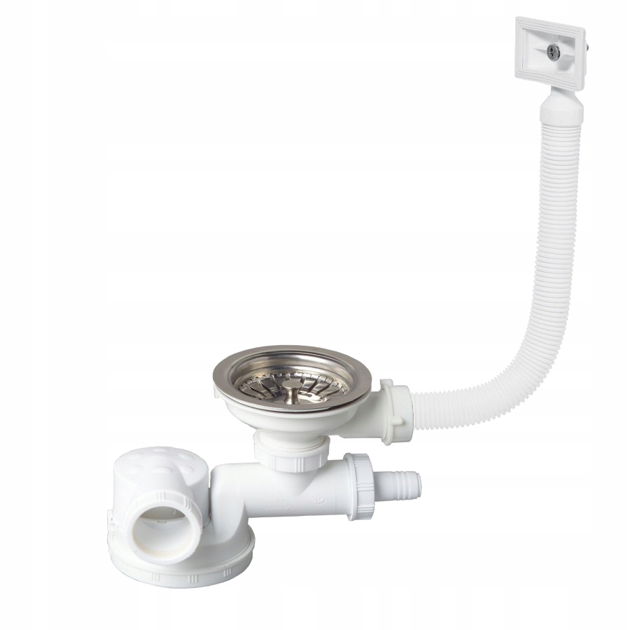 Syfon zlewu pojedynczy niski przelew prostokątny