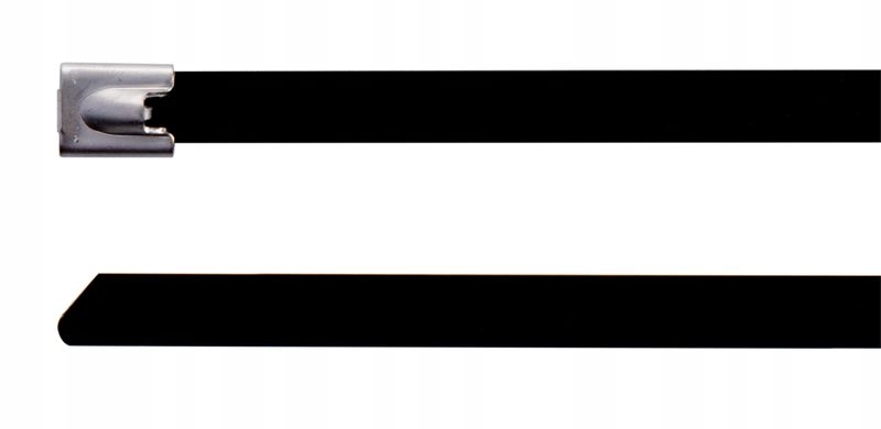 OPASKA KABLOWA STALOWA, AISI304, 200X7,9, CZARNA, POLIESTER